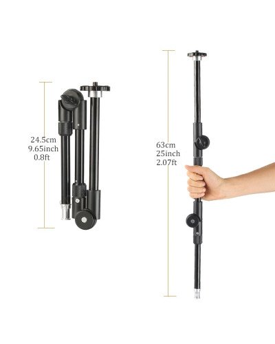 BFOLLOW Magic Articulated Arm 25" 32" Clamp Mount for DSLR Camera Camcorder Overhead Video Studio Webcam Tablet Phone Bracket