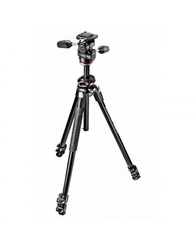 Manfrotto 290 Dual Aluminium 3-Section Tripod Kit With 3-Way Head (MK290DUA3-3W)