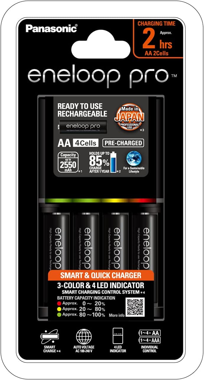 Panasonic Eneloop Pro 4 AA Rechargeable Battery With Charger