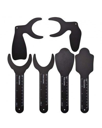6pcs Dental Orthodontic Black Background Photo Image Contrast Board Oral Cheek Plate with Scale Mark Autoclavable Dentist Tools