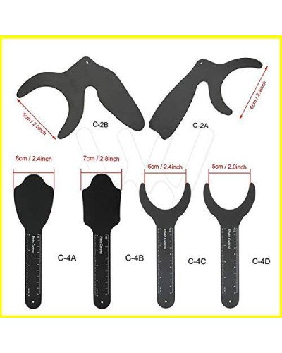 6pcs Dental Orthodontic Black Background Photo Image Contrast Board Oral Cheek Plate with Scale Mark Autoclavable Dentist Tools
