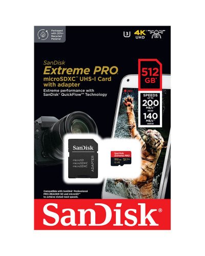 Sandisk Extreme Pro 512GB MicroSDXC 200MB/s Memory Card