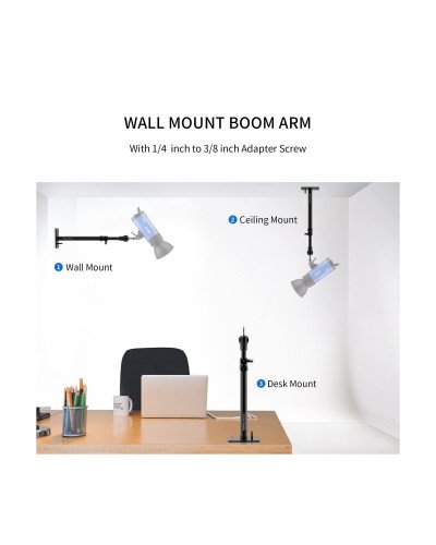 Selens Photography Studio Wall Mount Camera Wall Ceiling Mount Boom Arm