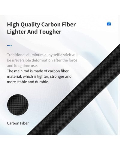 TELESIN 1.16m Carbon Fiber Selfie Stick