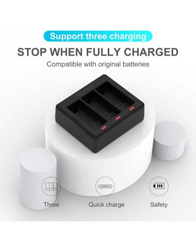 Telesin Triple Battery Charger for GoPro Hero 12/11/10/9
