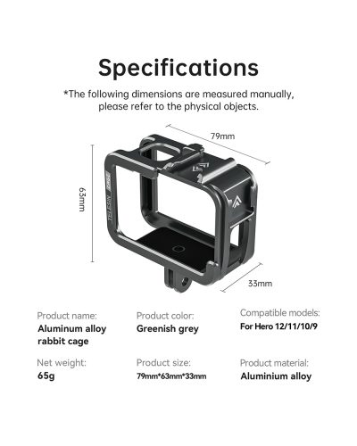 TELESIN Metal Combo Cage for GoPro 13/12/11/10/9 TELESIN Metal Combo Cage for GoPro 13/12/11/10/9
