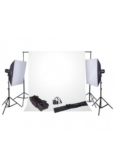 طقم استديو نايس فوتو واط GY-180  مع خلفية وحامل خلفية