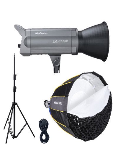 NiceFoto LA-2000B 200W Daylight LED Video Light With Softbox/Stand
