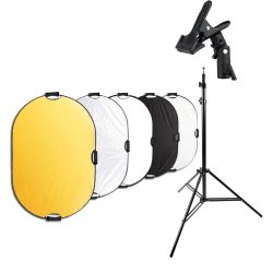 120x180CM 5in1 Reflector With Background Stand &amp; Clamp Kit