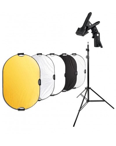 120x180CM 5in1 Reflector With Background Stand & Clamp Kit