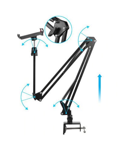 Tablet Stand Adjustable Microphone Suspension Boom Scissor Arm Stand