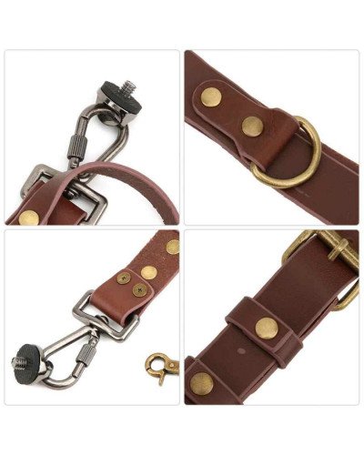 Adjustable Leather Double Shoulder Camera Strap
