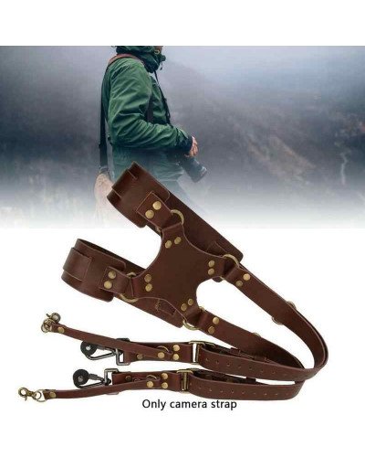 Adjustable Leather Double Shoulder Camera Strap