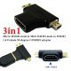 3 in 1 HDMI Female to Mini HDMI Male + Micro HDMI Male Adapter Connector 3 in 1 HDMI Female to Mini HDMI Male + Micro HDMI Male Adapter Connector