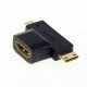 3 in 1 HDMI Female to Mini HDMI Male + Micro HDMI Male Adapter Connector 3 in 1 HDMI Female to Mini HDMI Male + Micro HDMI Male Adapter Connector