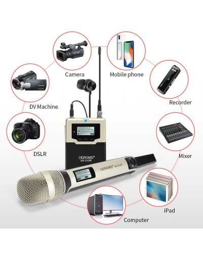  Portable Wireless Microphone For DSLR Camera UHF Handheld Cordless Microphone 