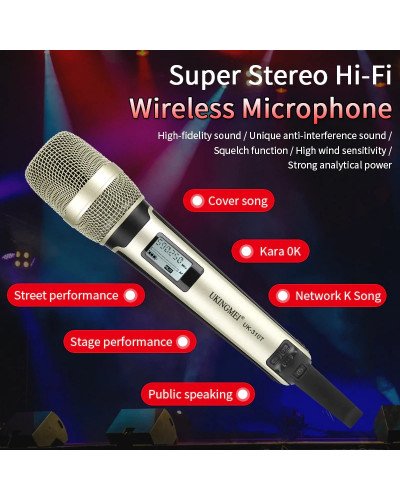  Portable Wireless Microphone For DSLR Camera UHF Handheld Cordless Microphone 