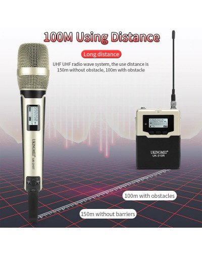  Portable Wireless Microphone For DSLR Camera UHF Handheld Cordless Microphone 