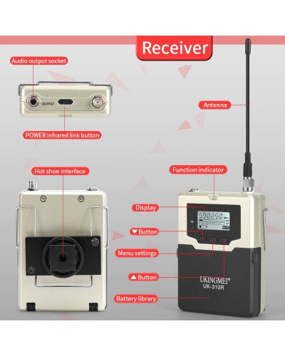  Portable Wireless Microphone For DSLR Camera UHF Handheld Cordless Microphone 