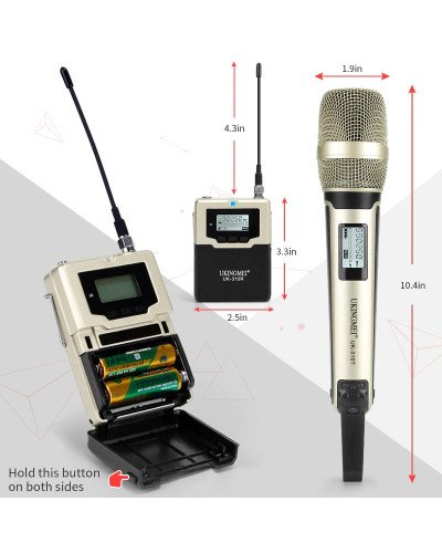  Portable Wireless Microphone For DSLR Camera UHF Handheld Cordless Microphone 