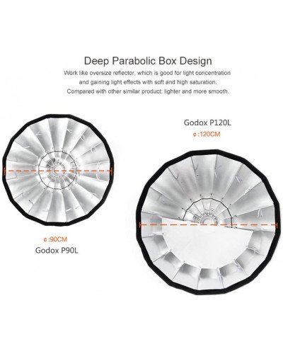 Godox P120L 120CM Deep Parabolic Bowens Mount Portable Softbox
