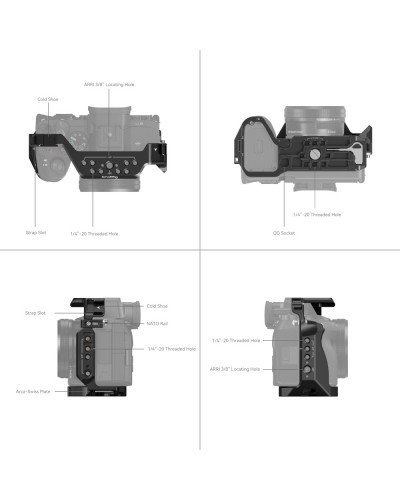 SmallRig Full Camera Cage for Sony Alpha 7R V/Alpha 7 IV/Alpha 7 S III/Alpha 1/Alpha 7R IV