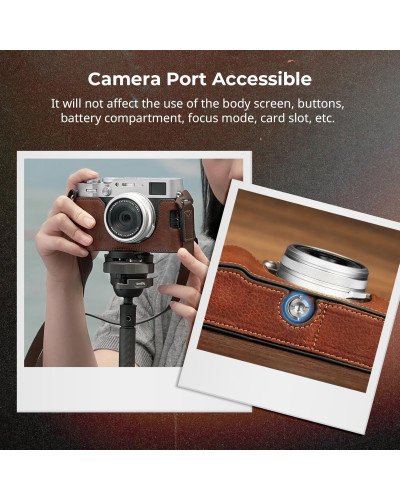 SmallRig Leather Half Case Kit for FUJIFILM X100VI (Brown)