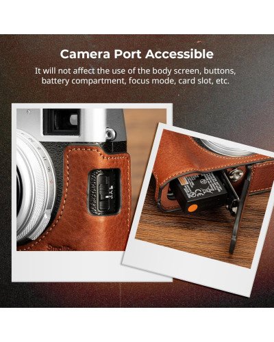 SmallRig Leather Half Case Kit for FUJIFILM X100VI (Brown)