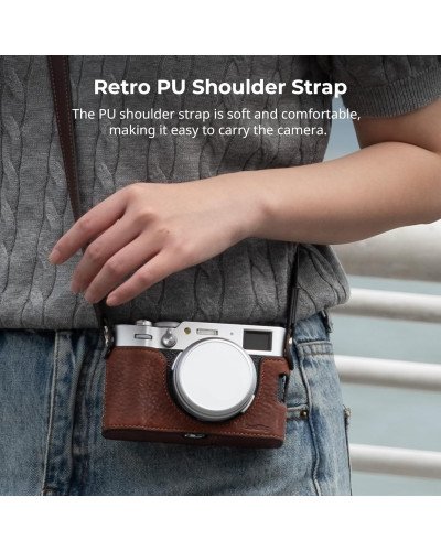 SmallRig Leather Half Case Kit for FUJIFILM X100VI (Brown)