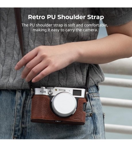 SmallRig Leather Half Case Kit for FUJIFILM X100VI (Brown)