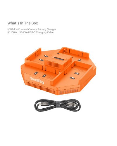 SmallRig NP-F550 F570 F750 F970 4-Channel Camera Battery Charger 