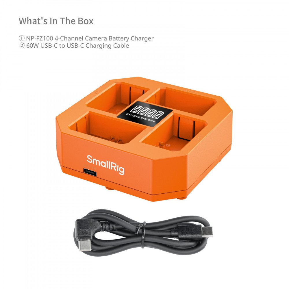 SmallRig 4-Channel Camera Battery Charger for Sony NP-FZ100