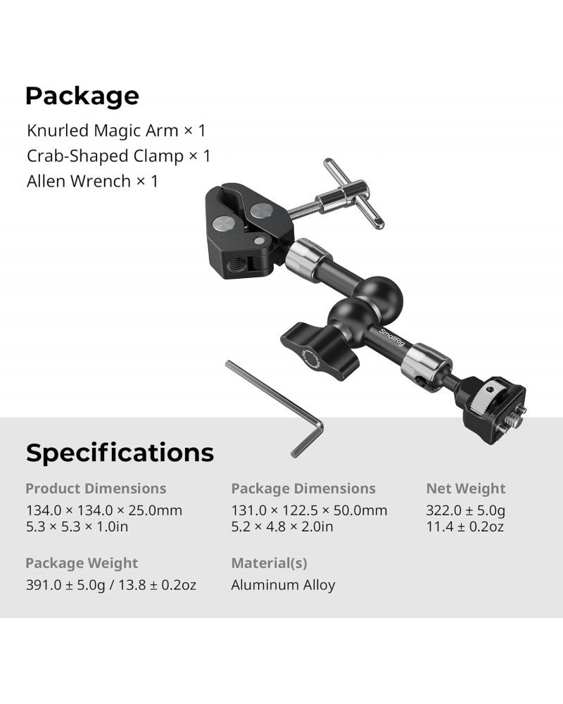 SmallRig Magic Arm with Crab-Style Clamp (7