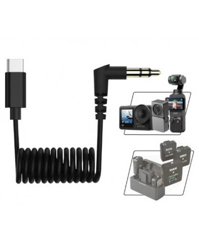 TRS USB-C / Type-C to 3.5mm Audio Adapter Cable for DJI Osmo Action 4/3/2 / Pocket 3