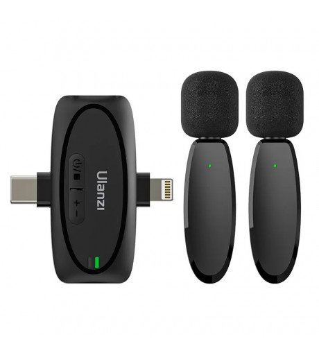 Ulanzi V6 3-in-1 Plug-Play Wireless Lavalier Microphone for iPhone/Android/Tablet/Camera