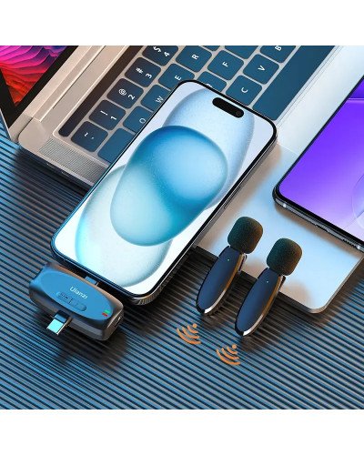 Ulanzi V6 3-in-1 Plug-Play Wireless Lavalier Microphone for iPhone/Android/Tablet/Camera Ulanzi V6 3-in-1 Plug-Play Wireless Lavalier Microphone for iPhone/Android/Tablet/Camera