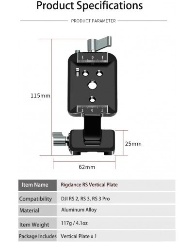 VESSOR R Vertical Camera Mount for DJI RS 2/RS 3/RS 3 Pro