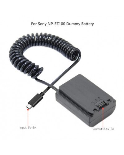 USB-C to Sony NP-FZ100 Regulated Dummy Battery Cable USB-C to Sony NP-FZ100 Regulated Dummy Battery Cable