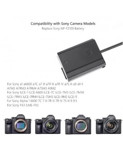 USB-C to Sony NP-FZ100 Regulated Dummy Battery Cable