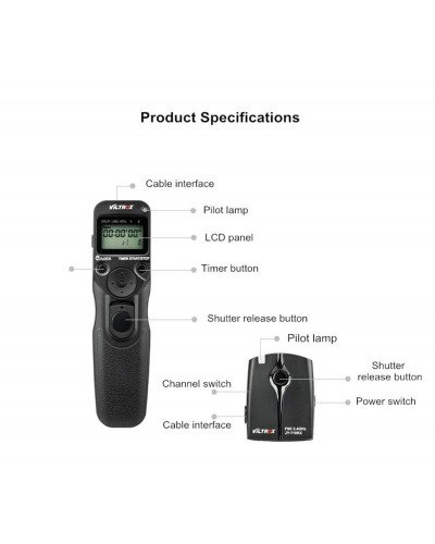 Viltrox JY710 Camera Wireless Timer Remote Shutter Release Control Cable