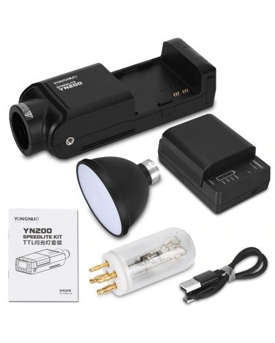 YONGNUO YN200 Flash Light TTL HSS 2.4G 200W Battery with USB Type C Compatible YONGNUO YN200 Flash Light TTL HSS 2.4G 200W Battery with USB Type C Compatible