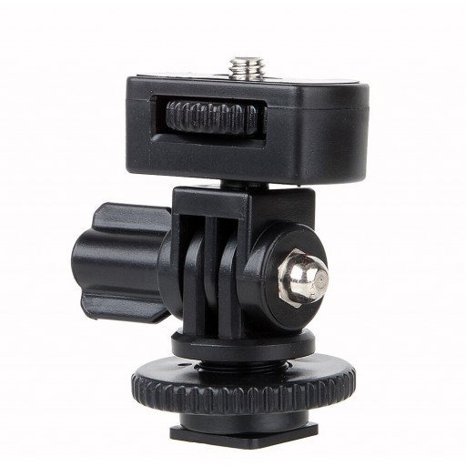 Adjustable Angle Pole Swivel Hot Shoe Mount 1/4" Screw Hot Shoe Mount Adapter