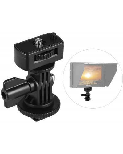 Adjustable Angle Pole Swivel Hot Shoe Mount 1/4" Screw Hot Shoe Mount Adapter