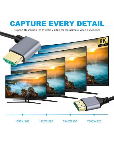 8K UHD HDMI TO HDMI Right 0.5m Cable