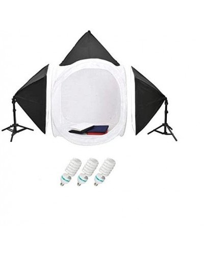 Photography Kit - 80x80cms Soft Box Tent 60x60cms Soft Lights (150W)