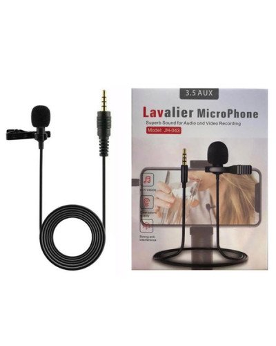 JH043 Lavalier 3.5mm Jack Condenser Wired Mic For smartphone