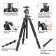 QZSD Q999H Aluminum Alloy Tripod Monopod with Horizontal Column 360 Degree Damping Ball Head