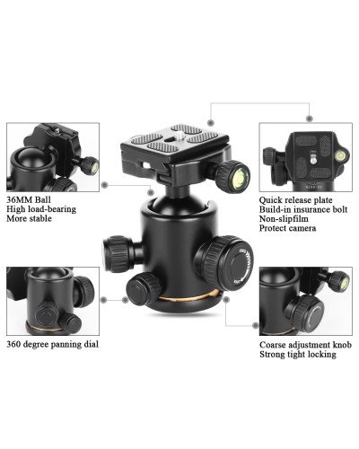 QZSD Q999H Aluminum Alloy Tripod Monopod with Horizontal Column 360 Degree Damping Ball Head QZSD Q999H Aluminum Alloy Tripod Monopod with Horizontal Column 360 Degree Damping Ball Head