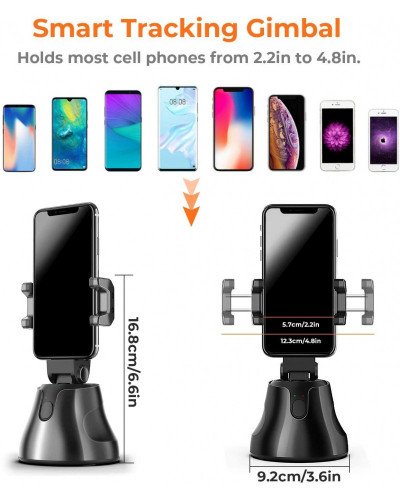 Black 360° Object Tracking Holder Smart Shooting Camera Phone Holder