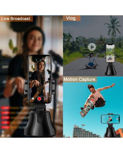 Black 360° Object Tracking Holder Smart Shooting Camera Phone Holder